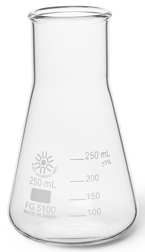 United Scientific® Erlenmeyer Flasks, Wide Mouth, Borosilicate Glass